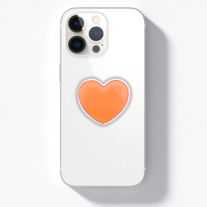 Orange Heart Grip Phone Holder