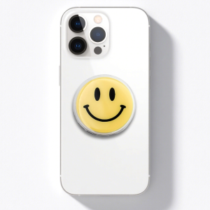 Yellow Smiley Face Grip Phone Holder